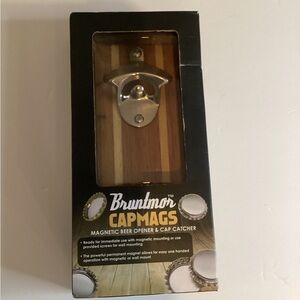 Bruntmor CapMags Powerful Magnetic Beer  Opener and Cap Catcher MerbauWood (J21)
